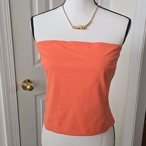 ARIZONA JEAN CO BRAND WOMEN'S JUNIOR SIZE ORANGE SUMMER STRAPLESS TUBE TOP XL
